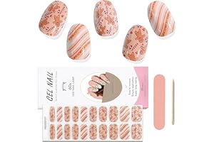 EBANKU 20PCS Navidad Uñas de Gel Pegatinas, Navidad Pegatinas Uñas Gel, Pegatinas Uñas Semipermanente Gel Solido Uñas con Lima de Uñas para Arte de Uñas DIY (Requiere Lámpara UV/LED)
