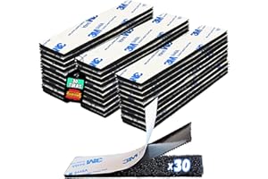 BASAMA 30 Tiras Belcro Adhesivo Doble Cara Extrafuerte de Nylon | Belcro de Pegar Doble Cara para amplia variedad de uso, en múltiples superficies | Pegamento Resistente y Duradero