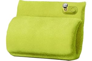 HOUYA-TEC Scaldamani Con Rivestimento In Flanella, Borsa Acqua Calda Elettrica in Peluche,Adatto Per Collo, Spalle Etc Dotato di batteria da 4800 mAh,Porta di ricarica di tipo C (verde)