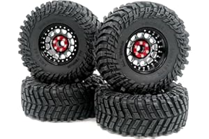 hobbysoul Altura de 127 mm 2,2 neumáticos y 2,2 ruedas Beadlock, 4 llantas offset ajustables negras aptas para RC Mud Crawler Trail Gen8 Everest 10 Gen 7 Pro/Axial Capra Wraith, (paquete de 4)