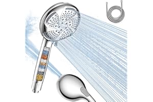 MEKO Alcachofa de Ducha con Filtro de 15 Pasos,Filtro de Ducha 6 +1 Modos de Rociado Cabezal de Ducha de Alta Presión，Cabezal Ducha con Filtro con Manguera de 1.5M