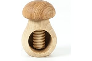 ‎HOLZFEE Holzfee Nussknacker Pilz Hellbraun Buche Natur Solide Nussschraube