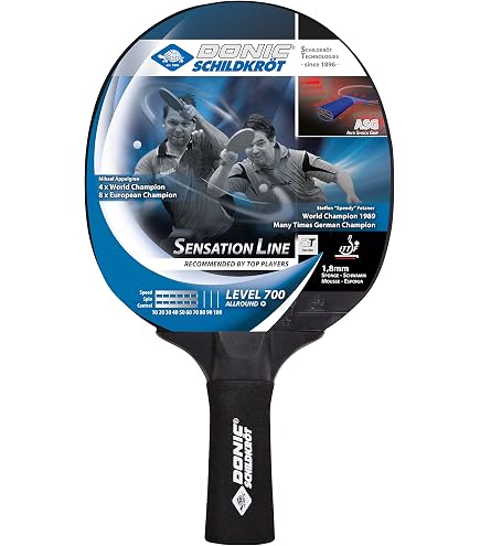 Raquette Tennis De Table Donic Sensation 600 ASG - Revêtement Prestige 1,6 Mm - Homologuée ITTF - 11