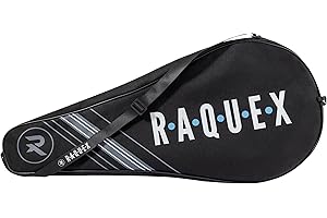 Raquex Tennis Racket Bag – Blue or Black - Tennis Racket Cover Bag, Squash & Badminton Racquet Bag for 2 Racquets & Accessories with Shoulder Strap