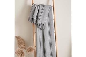 Drift Home - Brinley - 100% Recycled Cotton Bedspread - 130 x 180cm in Grey