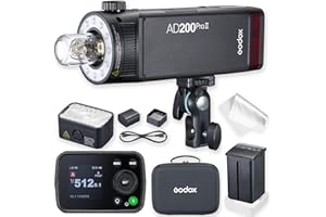 Godox AD200 PRO II AD200Pro II AD200ProII Kamera Blitz Blitzgerät, Optimierte Blitzköpfe, Bicolor LED Modelling Lampe, Farbgruppenanzeige, einstellbar von 1/512 bis zur vollen Leistung (1/1)
