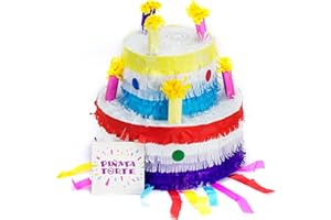 Trendario Pinata Geburtstagstorte, Pinjatta Kuchen ideal zum Befüllen mit Süßigkeiten und Geschenken - Piñata Torte für Kindergeburtstag Spiel, Geschenkidee, Party