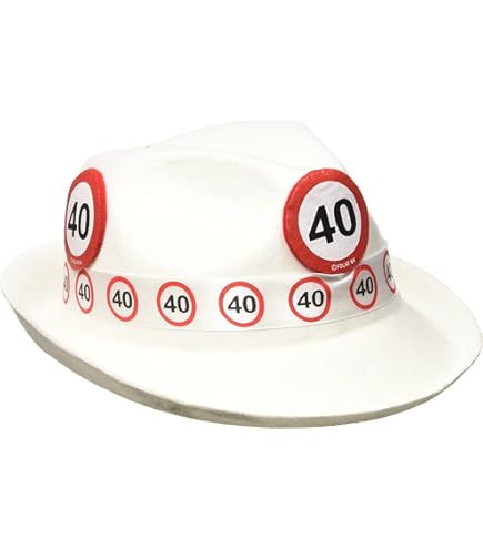 Folat 60. Geburtstag Filzhut – Verkehrszeichen-Design, Melone, Unisex Für Erwachsene (schwarz)