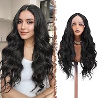 Lange Gewellte Perücke Aus Hitzebeständigem Kunsthaar, 65 Cm, Schwarz-Gradient-Beige – Für Partys & Alltag