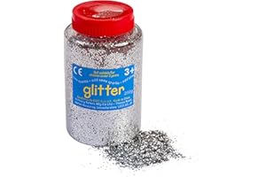 CRAFTPLAY Glitter | 250gram tub with Easy Pouring, resealable lid | Glitter Art | Silver
