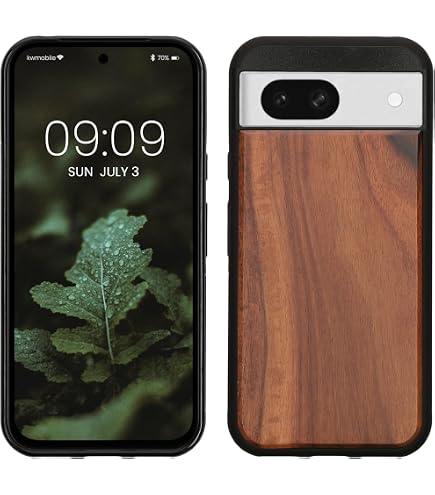 Kwnobile Holz-Hülle Für Google Pixel 7 – Walnuss-Case Mit Kompass-Design & TPU-Schutz