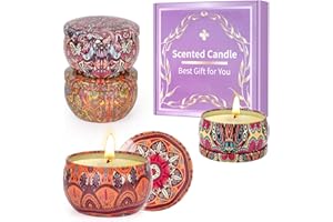 KIYTARBOO candele profumate,candele profumate natalizie,4Pcs andele Profumate Set Regalo,Candle Candela profumata,100% candela di soia naturale,Durata Fino a 80 Ore,candela regalo di Natale