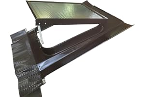 LUXTIG Lucernario Vetro Retinato Sicurezza- 45x60 cm - Acciaio - Testa di moro - Modello per Sottotetto non abitato - Adatto per tutti i tipi di coperture - JVU