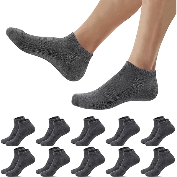 YouShow 10 paar sneakersokken voor dames en heren, ademende katoenen sokken, korte sportsokken, hardloopsokken, 43-46 EU