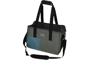 Kerbl Pet Tragetasche Vacation, Hundetasche, Transporttasche, grau, blau, 40x20x27cm, Nylon, Hunde, Katzen, bissfeste Netzeinsätze, Bezug waschbar