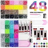 Jelly Rhinestones Bedazzling Kit Gemas Flatback para el arte de diamantes | 48000PCS Diamantes 3mm de Imitaci&oacute;n Con Bol&iacute;grafo