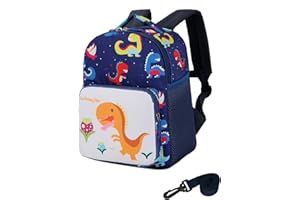 VReder Kids Toddler Safety Harness Backpack, Boys Girls Cute Dinosaur Toddler Rucksack, Safety Anti-Lost Strap Rucksack with Reins for 2-6 Years Old Toddler (Dark Blue)