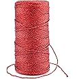 G2PLUS 100M Decorative Metallic String - 1.5mm Red Twine String for Crafts - Sparkle Bakers Thread Twine- Jewelry Thread Cord for DIY Crafts Gift Wrapping & Wedding Favors