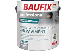 BAUFIX Professional, rivestimento antiscivolo per pavimenti, grigio argento, opaco, 2,5 litri, vernice per calcestruzzo e pavimento, antiscivolo, per calcestruzzo, massetto, cemento, per interni ed