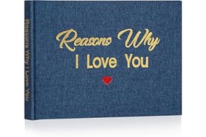 Miaikoe What I Love about You Fabric Book, Fill-in-the-Blank Love Journal Book for Couples Husband Wife Him Her Birthday Christmas Gifts Stocking Stuffer (Blue)