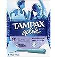 Tampax Pearl Active Plastic Tampons, Lites/Light Absorbency, Unscented, 18 Count, Packaging May Vary
