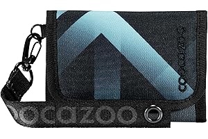 coocazoo Geldbörse „Laser Lights”, schwarz-türkis, Portemonnaie mit Sichtfenster innen & außen, Münzfach & Kartenfächern, Klettverschluss, ab der 3. Klasse