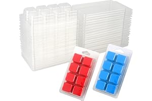 MILIVIXAY Lot de 50 boîtes de 8 cubes creux en plastique transparent pour tartelettes