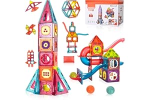 Beeyouk Giocattoli di Costruzioni Magnetiche, 107 Pezzi Set Magneti Bambini,Regalo di Giochi Montessori 3D Tubi Calamite per Bambini di 3+ Anni, Giocattoli Educativi per Bambini di 3 4 5 6 7 8 9 10