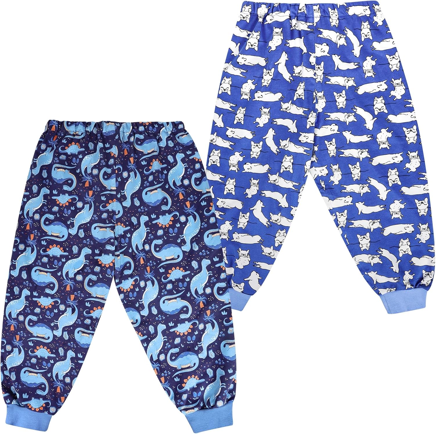 FLYISH DIRECT Potty Training Pants, 2 Pairs Absorbent Diaper Pants, Leak-Proof Reusable Training Pants Boys, 100% Cotton, Breathable Potty Trouser for Kids, 5-7 Years, Dinosaur & Dog