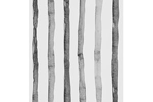 FENTIS Negro Efecto Rayas Anchas Papel Pintado Autoadhesivo Blanco Pelar y Pegar Papel de Contacto Vinilo Pegatina Pared Rollos para Cocina Mostrador Dormitorio Encimera Impermeable 44.5x1000cm