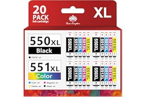 ‎TONER KINGDOM Toner Kingdom 551 XL 550 XL Druckerpatronen Kompatibel für Canon PGI-550 CLI-551 XL für Canon Pixma MX925 IP7250 IP8750 MG5650 IX6850 MG5450 MG5400 MG5550 MG6450 MG6650 MX725 MX920 IP7200(20 Stück)