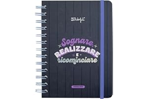 Mr. Wonderful Agenda Wonder Piccola 2025 Settimanale - Sognare, realizzare e ricominciare - Include 8 Fogli di Adesivi e Frasi Giornaliere