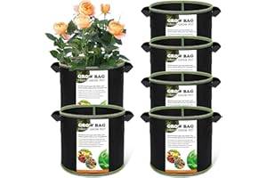 Bukuhlio 6 Pièces Sac à Plantes - 3 Gallons,Sacs De Culture en Tissu avec Poignées,réutilisable,Sac de Plantation Geotextile pour Fleurs,Pommes de Terre,Fraises,Tomates