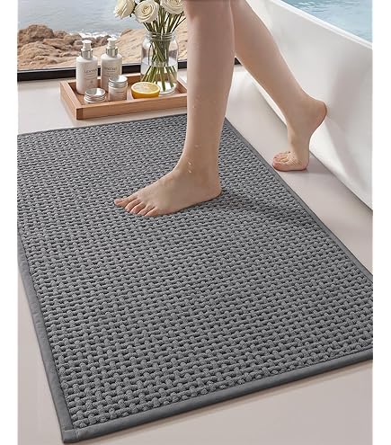 Tappetino Da Bagno Antiscivolo Bianco 44x76 Cm, Morbido E Assorbente, Lavabile In Lavatrice