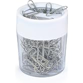 Rapesco PCH000A1 Magnetic Paper Clip Holder with 100 Clips | White/Clear