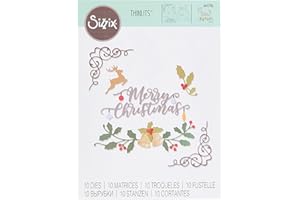 Sizzix 664706-Juego de Troqueles Thinlits (10 Unidades), Plástico Papel, Multicolor, Talla única