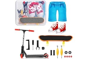 SHOWHEEL Finger Skateboard Set, Skatepark Kit 16-teilig, Mini Fingerboard für die Finger inkl.Skateboards, Schuhe, Scooter, Hosen und Skateboardzubehör,für Kinder Partytütenfüller,Kindergeburtstag Geschenke