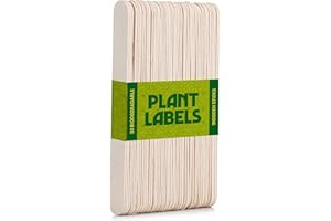 EFA INTERNATIONAL 50Pcs Plant Labels, Biodegradable Wooden Sticks, Wooden Plant Labels, Plant Markers, Suitable for Indoor Outdoor Plants & Garden Planters