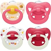 NUK Signature Day &amp; Night Pacifier | 6-18 Months | Calms 95% of Babies | BPA-Free Silicone Heart Pacifiers | Glow in the Dark