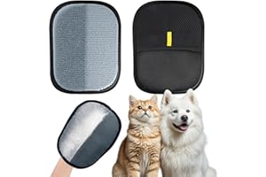VIVIDRISE Double-Sided Pet Grooming Gloves, Lot de 2 Gants Antistatiques Réutilisables à Double Faces, Gant de Toilettage pour Le Lavage Le Toilettage et l'Élimination des Poils d'animaux