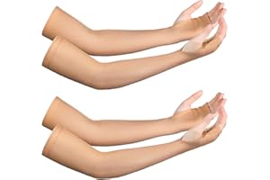 COUME 2 Pairs Arm Skin Protection Sleeves Arm Protectors for Thin Skin and Bruising Compression Sleeves Washable Arm Sleeves