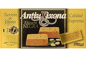 ANTIUXIXONA Antiu Xixona - Turrón Etiqueta Negra Jijona Superior, 250 g