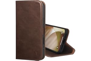 ‎TORRO TORRO Skórzane etui kompatybilne z iPhone'em 17 Pro 6.3" 2025 - etui portfelowe ze skóry premium z podstawką i przegródkami na karty (Kompatybilny z oficjalnymi ładowarkami MagSafe) - Ciemnobrązowy