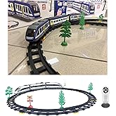 Giffy/Oyuncak 30 Par&ccedil;a Manyetik Uzaktan Kumandalı Tren Sesli Işıklı Pilli Mıknatıs Bağlantılı İstasyon &Ouml;zellikli Tren Seti 30