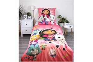 ‎THEONOI Theonoi Set 2 teilig Kinder Bettwäsche Bettbezug Wendebettwäsche 135x200 80x80 Baumwolle Kinderbettwäsche Öko-Tex Deutsche Standardgröße Gabby Gabbys Dollhouse Puppenhaus (Gabby's Dollhouse)