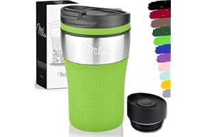 Milu Thermo Isolerad Mugg - 210 ml 100% Läckagesäker - Drickmugg i Rostfritt Stål - Bilmugg Dubbelväggig Isolering - Termisk