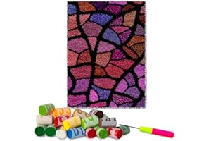 Fzamudng 55 x 75 cm Latch Hook Rug to Make Yourself - Latch Hook Sets for Beginners - Tapestry Rug Latch Latch Hook Kit Self Knotting Set for Children and Adults