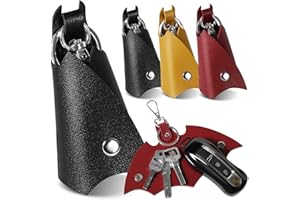 CHUNER Portachiavi Pipistrello, 3 Pezzi Portachiavi in Ecopelle Batman Key Case, Portachiavi Uomo in Pelle con Motivo Pipistrello, Chiavi di Auto o Moto, Regalo di Compleanno, Aaffari, Festa del Papà