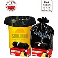 Shalimar Premium OXO - Biodegradable Garbage Bags (Medium) Size 48 cm x 56 cm 6 Rolls (180 Bags) (Black Colour)