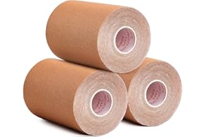 TOBWOLF Kinesiologie Tape Set, Elastisches Klebeband 5cm/ 7.5cm/ 10cm x 5m, Sport Muskeln Zentrum Fitness Band (Khaki, 10cmX5m)